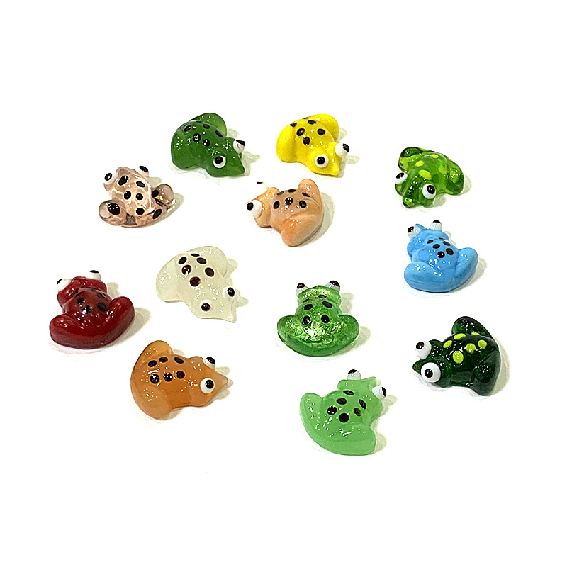 2pcs Mini Glass Frog Figurine  - đánh giá và giá Bonsai Garden Chinese Garden