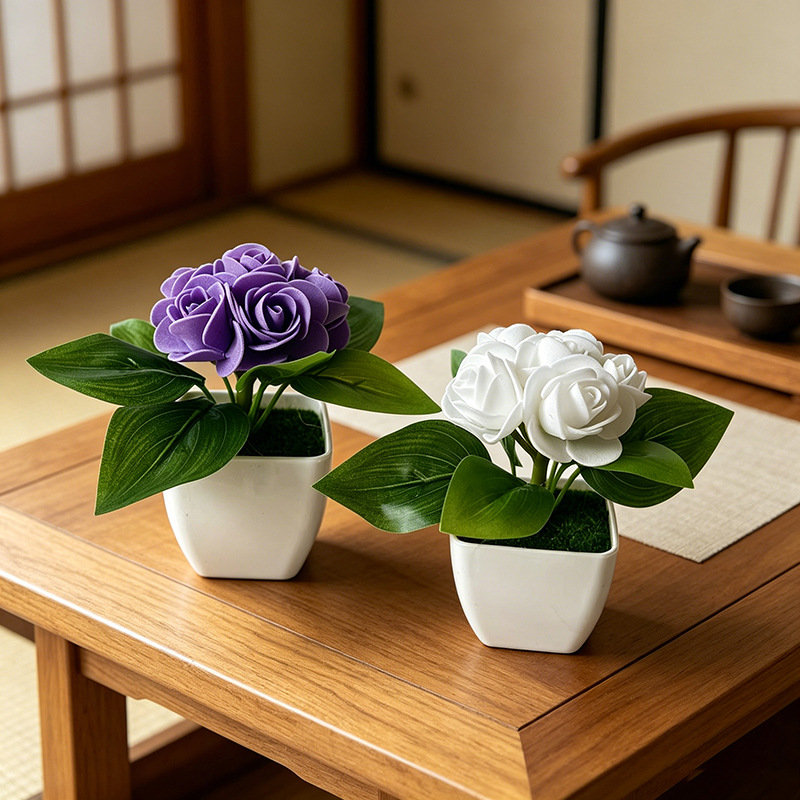 4pcs artificial 6 roses simula - đánh giá và giá Bonsai Garden Restaurant