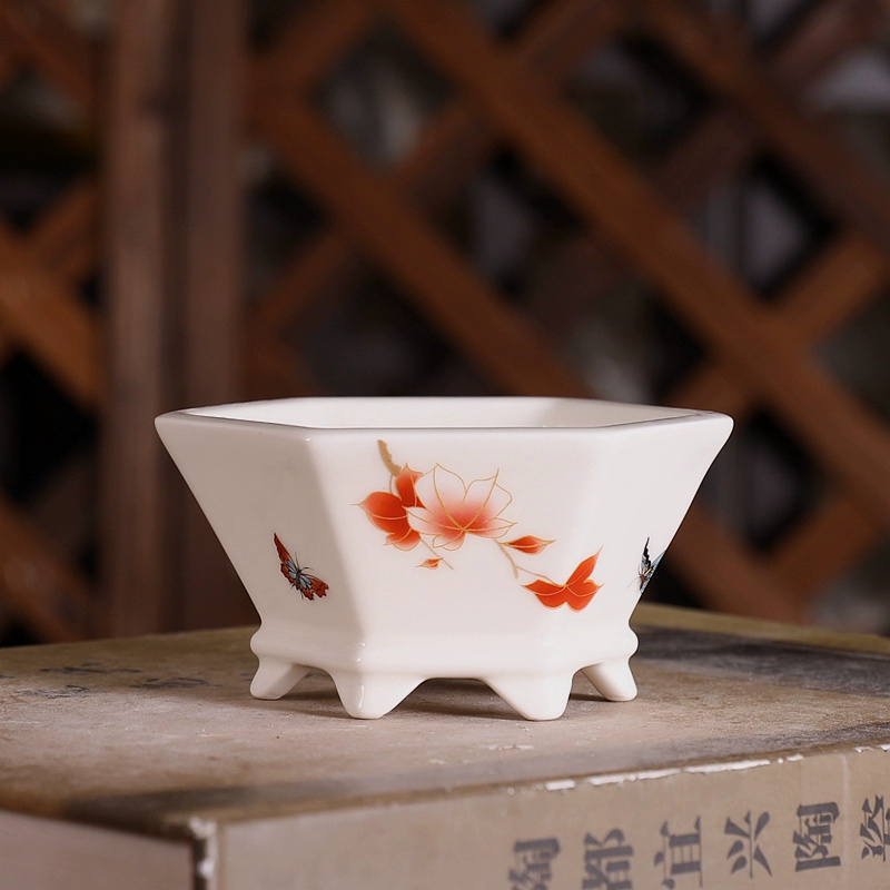 Porcelain Hexagon Bonsai Pot,S - đánh giá và giá Bonsai Garden Chinese Garden
