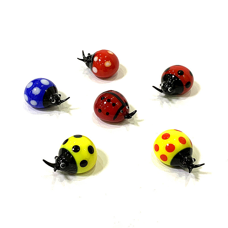 Colorful Mini Glass Ladybug Fi - đánh giá và giá Bonsai Garden Chinese Garden