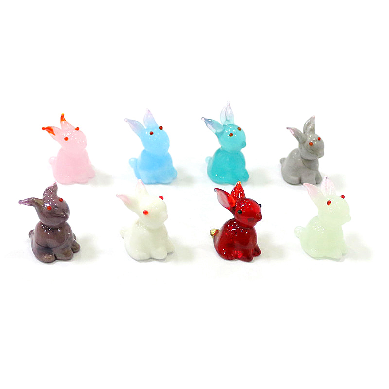 2pcs Mini Glass Bunny Figurine - đánh giá và giá Bonsai Garden Chinese Garden