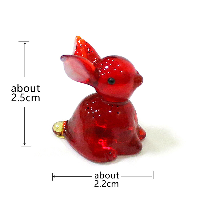 2pcs Mini Glass Bunny Figurine - đánh giá và giá Bonsai Garden Chinese Garden