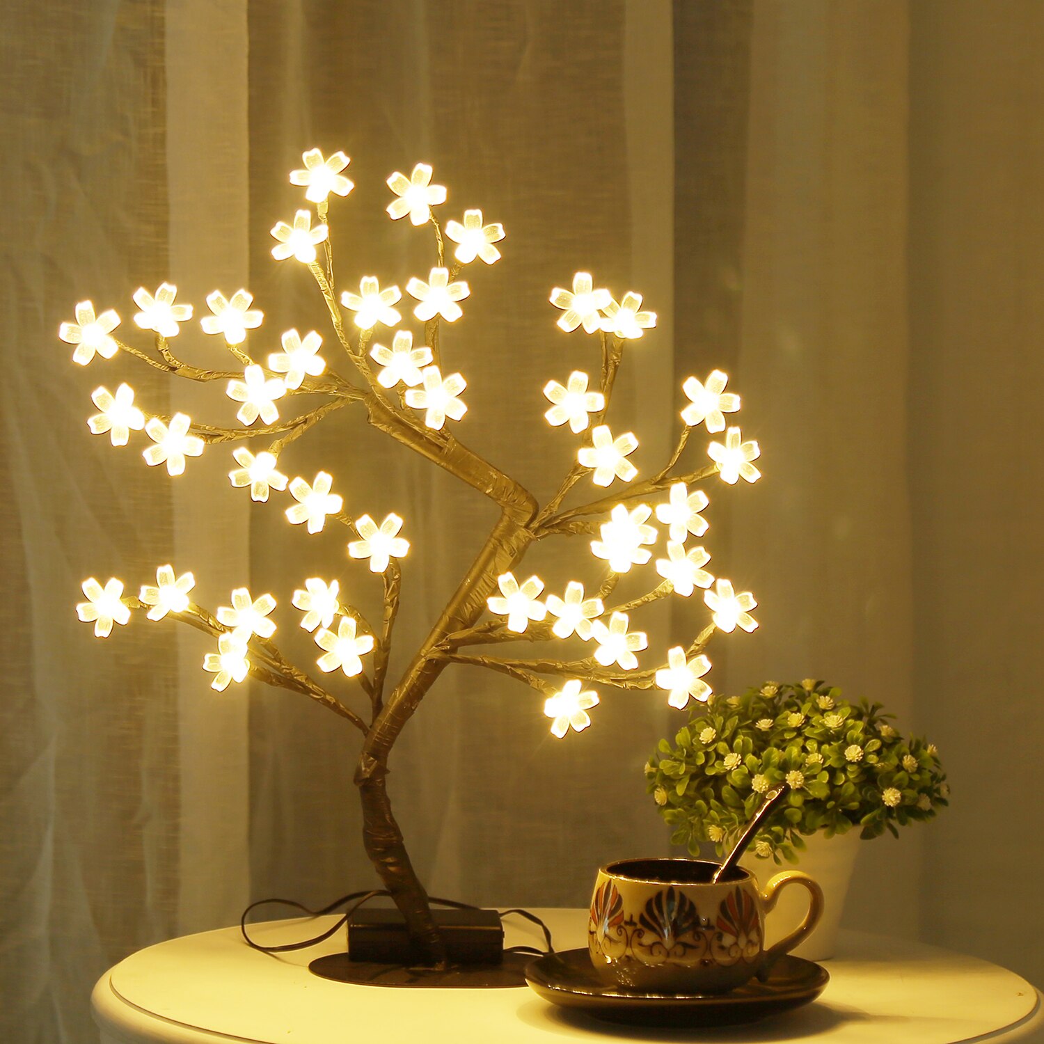 Cherry Blossom Tree Light,17in - đánh giá và giá Bonsai Garden Sushi